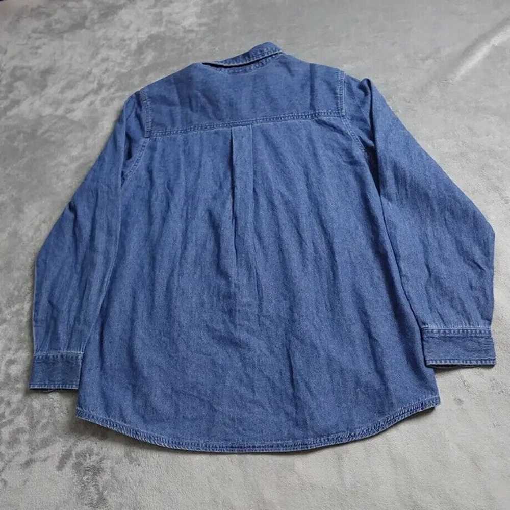 Vintage Blair Shirt Women's Large Blue Denim Butt… - image 7