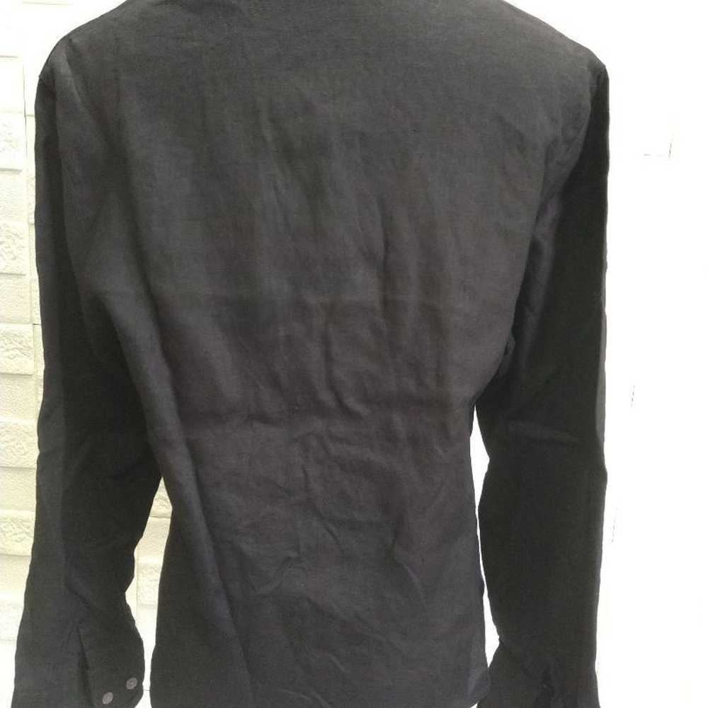 Eddie Bauer Rayon Shirt L Black - image 3