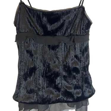 VINTAGE Next Era Couture Black Velvet Baby doll T… - image 1