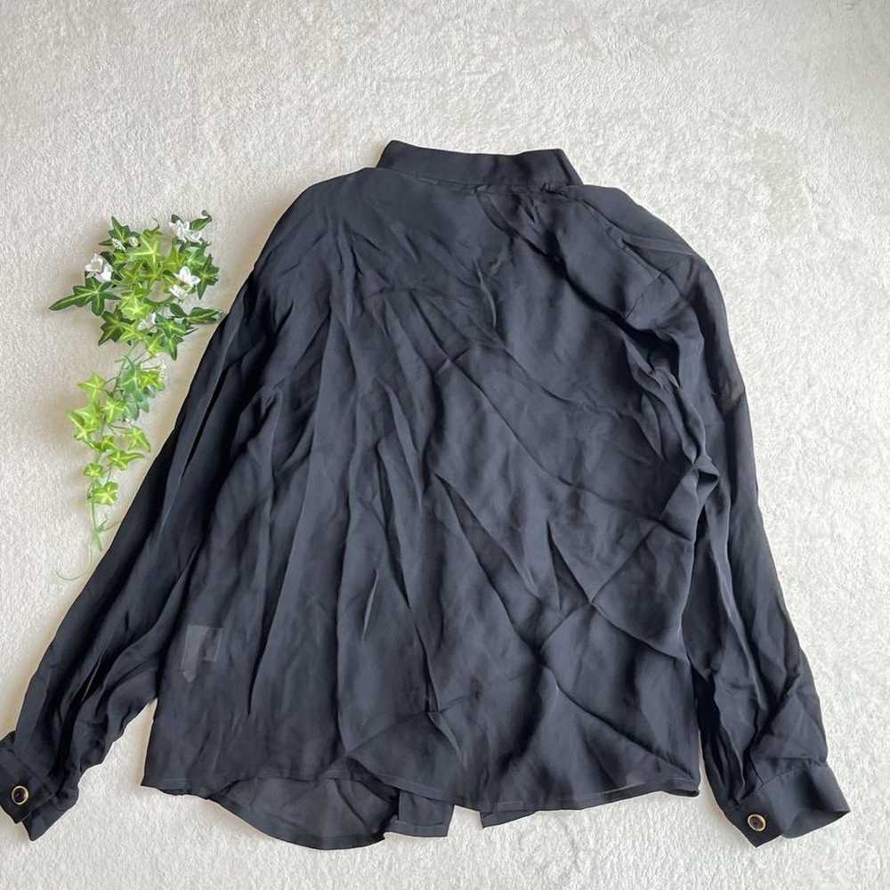 c1534 Vintage 100% Silk Sheer Shirt 11 Translucen… - image 2