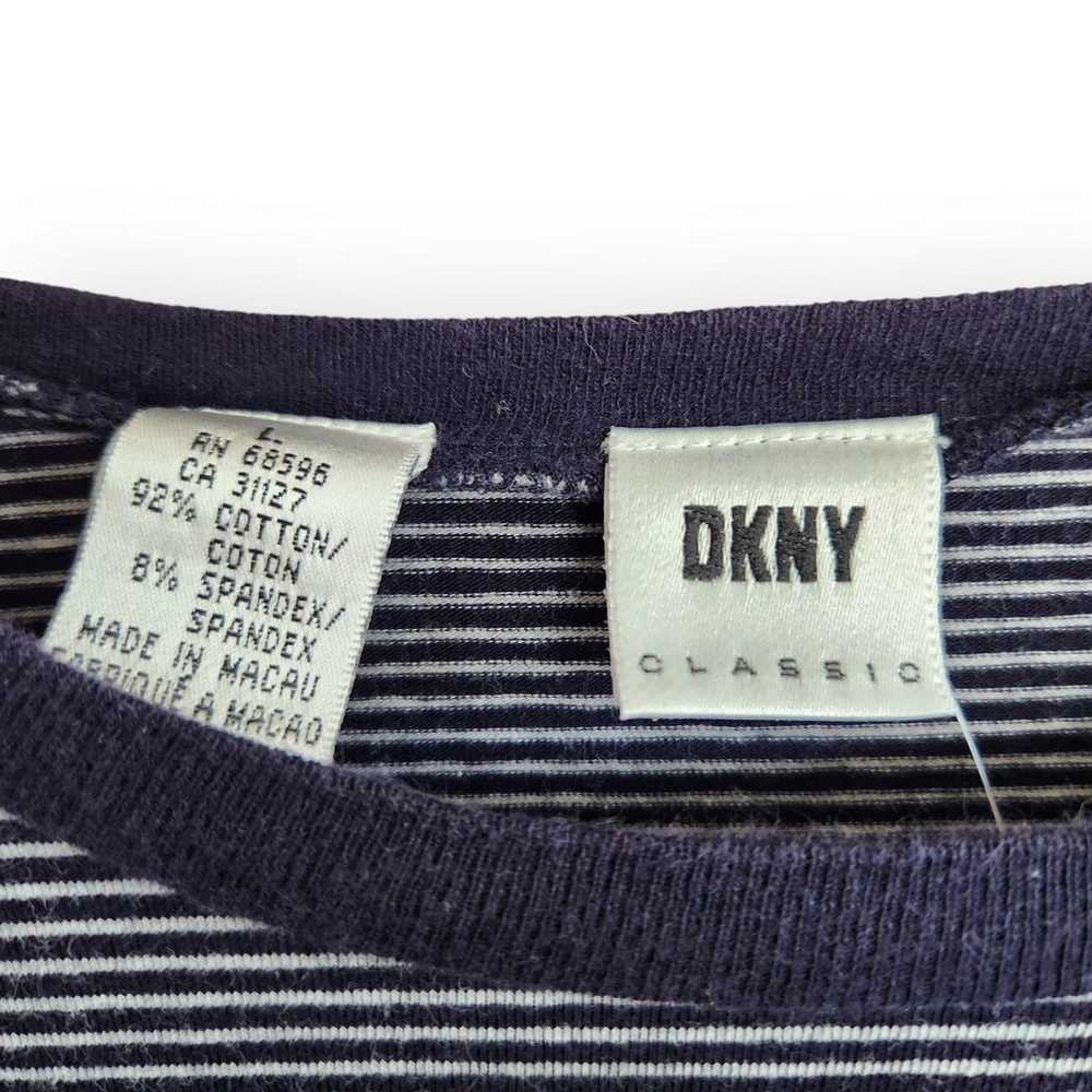 Vintage DKNY Black Striped T Shirt Classic Crew N… - image 4