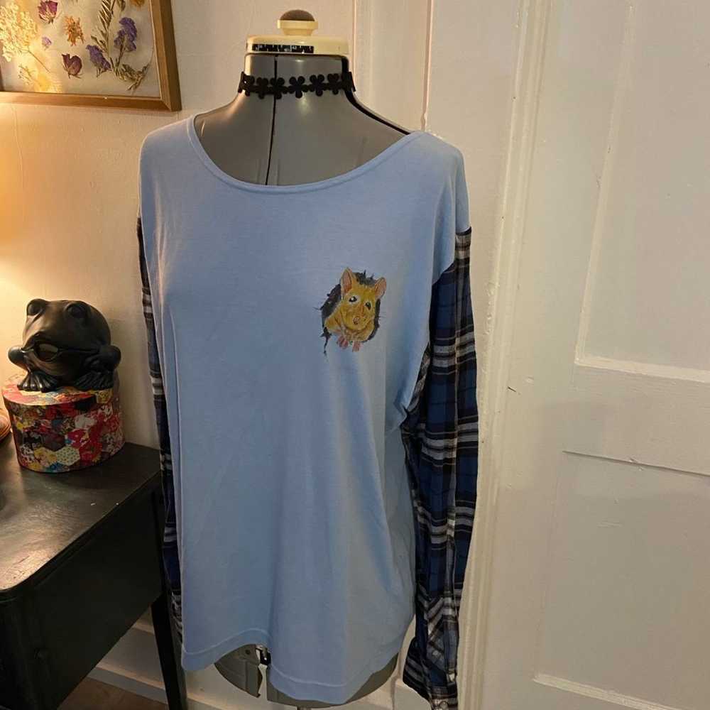 Reworked Vintage Mouse Flannel T-Shirt - image 4