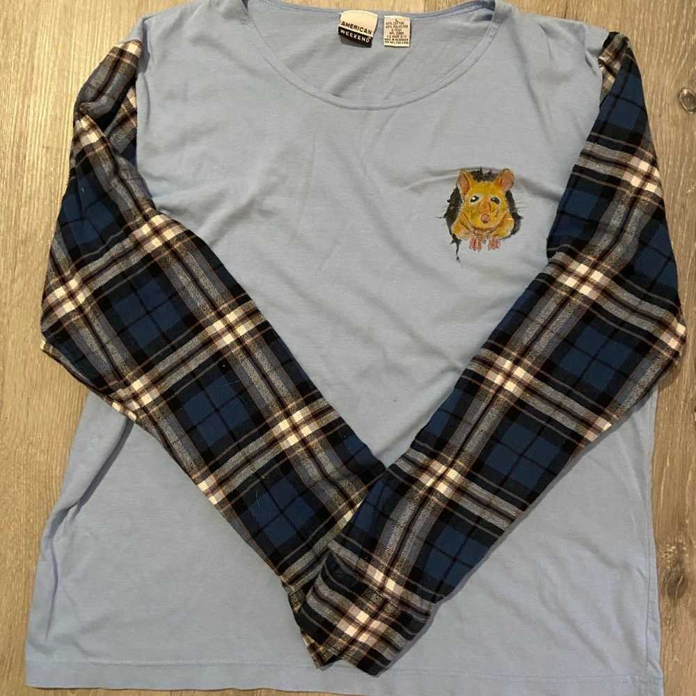 Reworked Vintage Mouse Flannel T-Shirt - image 7