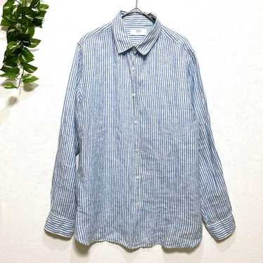 1342 UNIQLO Linen Shirt 100% Linen Cool Striped XL