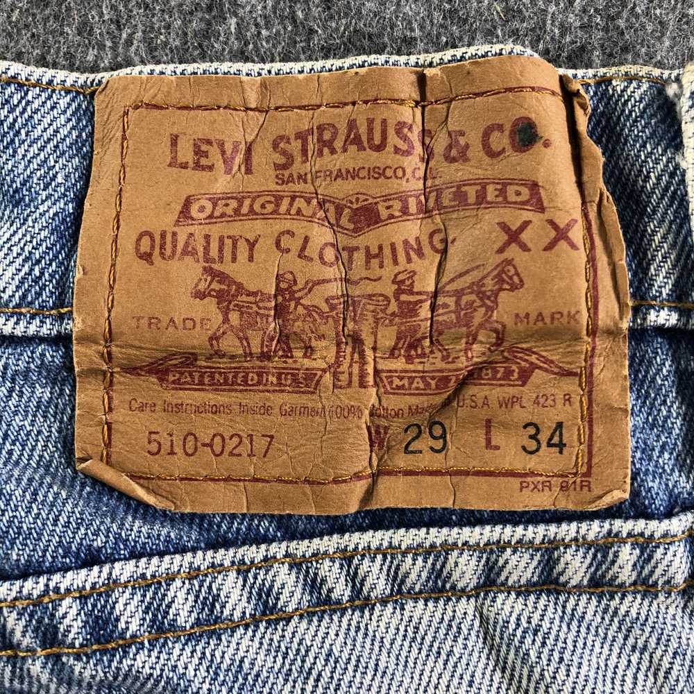 Levi's × Vintage 90s Vintage Light Wash Levis 510… - image 8