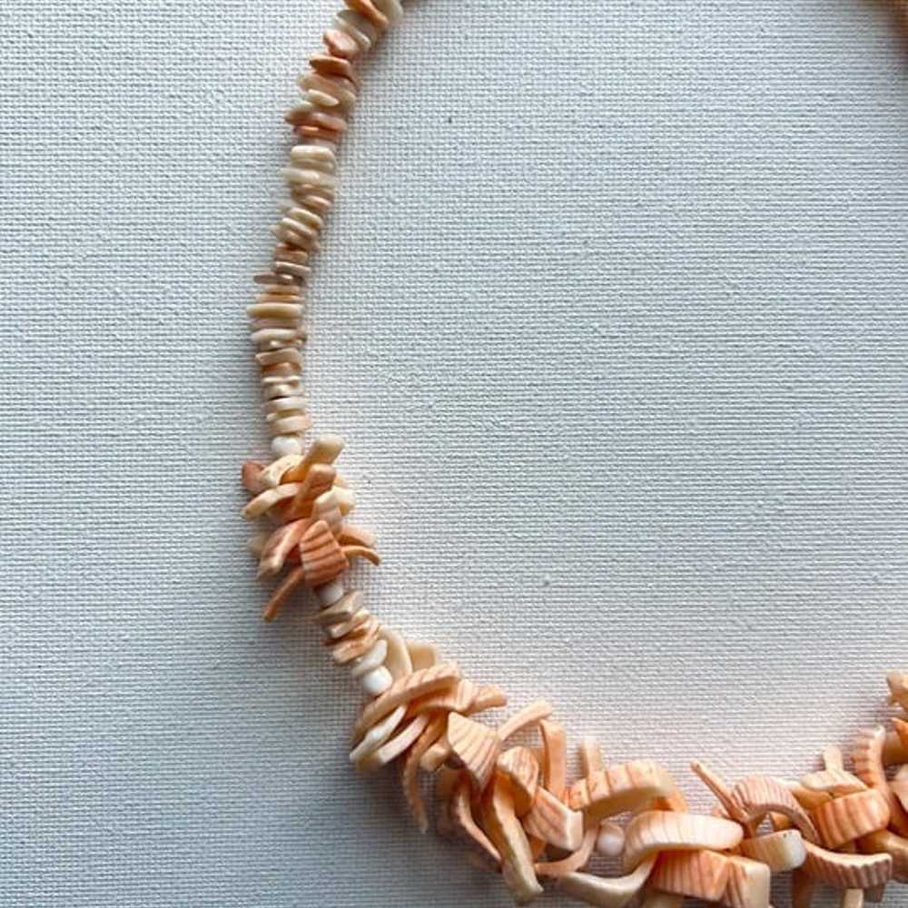 Vintage Peach Puka Shell Choker Necklace - image 6