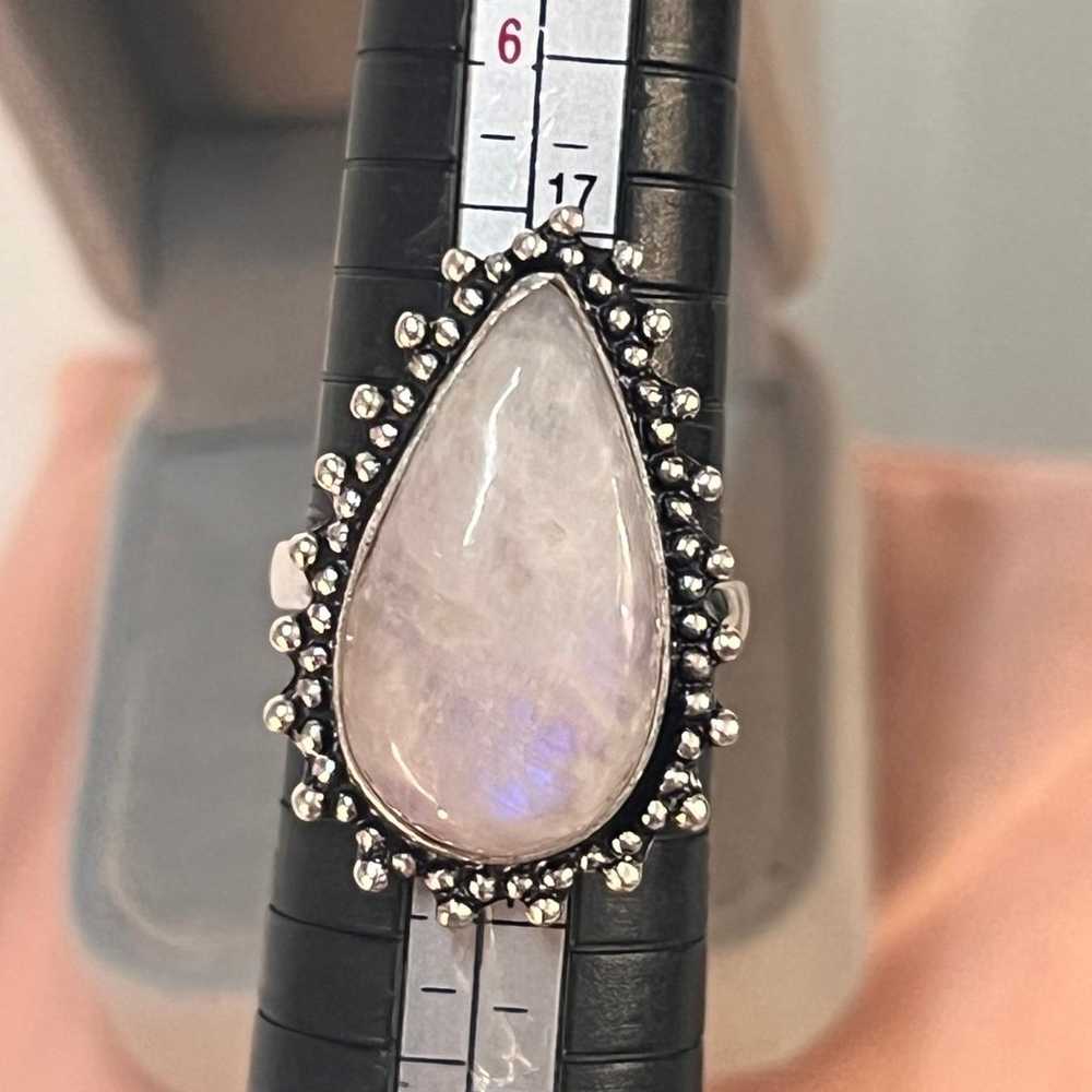 ✨Indian Made 925 Silver Rainbow Moonstone Teardro… - image 6