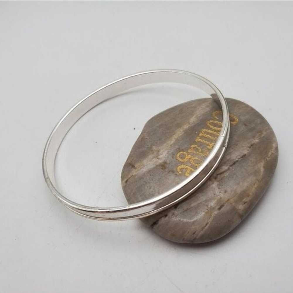 Children bracelet silver tone bangle - image 2