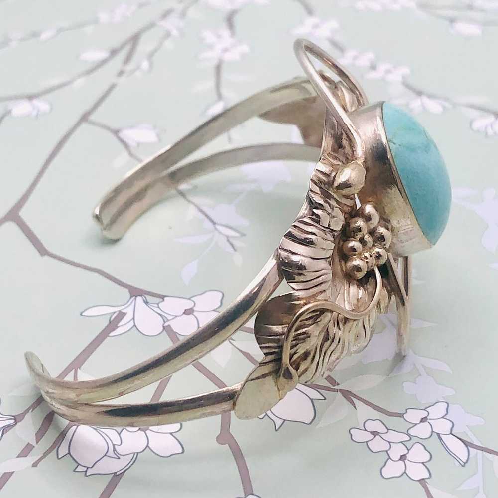 Sterling Silver Turquoise Cuff Bracelet - image 5