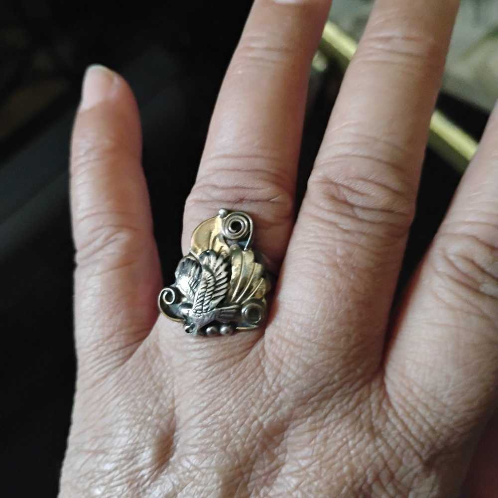 Gorgeous!/ Eagle,silver & gold Ring - image 1