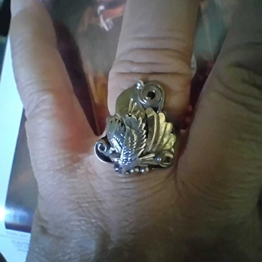 Gorgeous!/ Eagle,silver & gold Ring - image 6