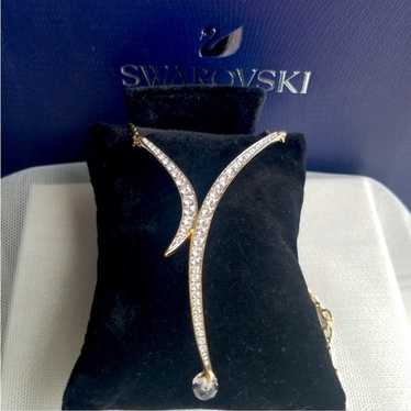 AUTHENTIC Swarovski 18k Gold Plated V Neckace Vint