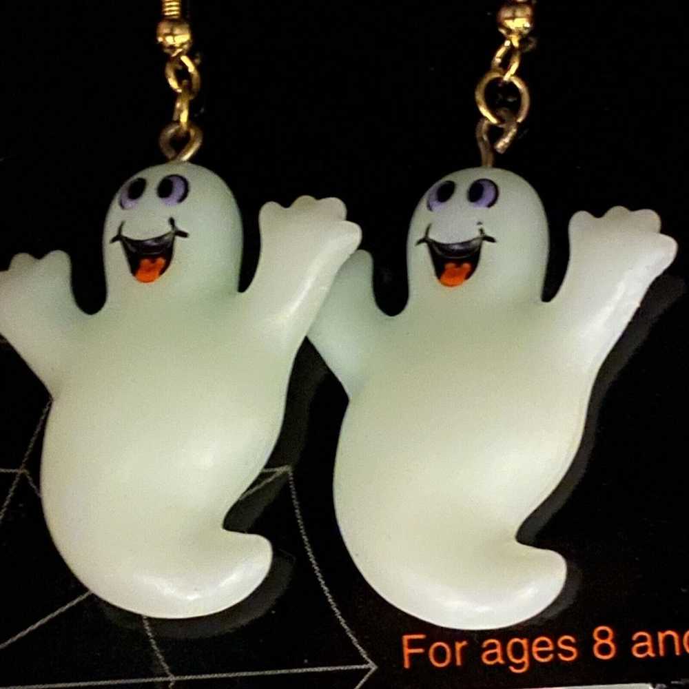 Lot of 3 pair Halloween Vintage Ghost Moon Cat Da… - image 5