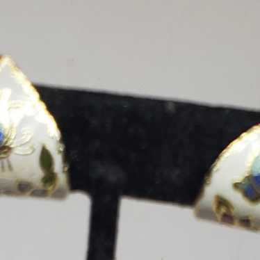 cloisonne clip earrings - image 1