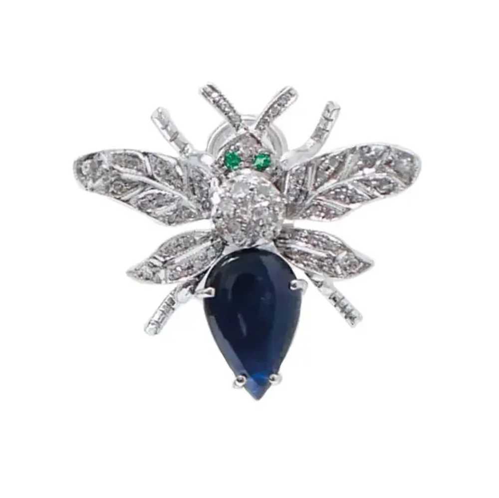 Sapphires, Tsavorite, Diamonds, 900 Platinum and … - image 2