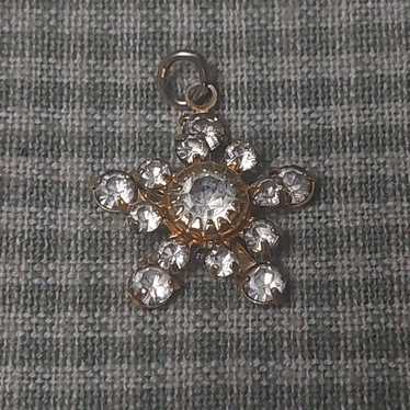 Vintage Mid Century Goldtone Spinning Star Pendan… - image 1