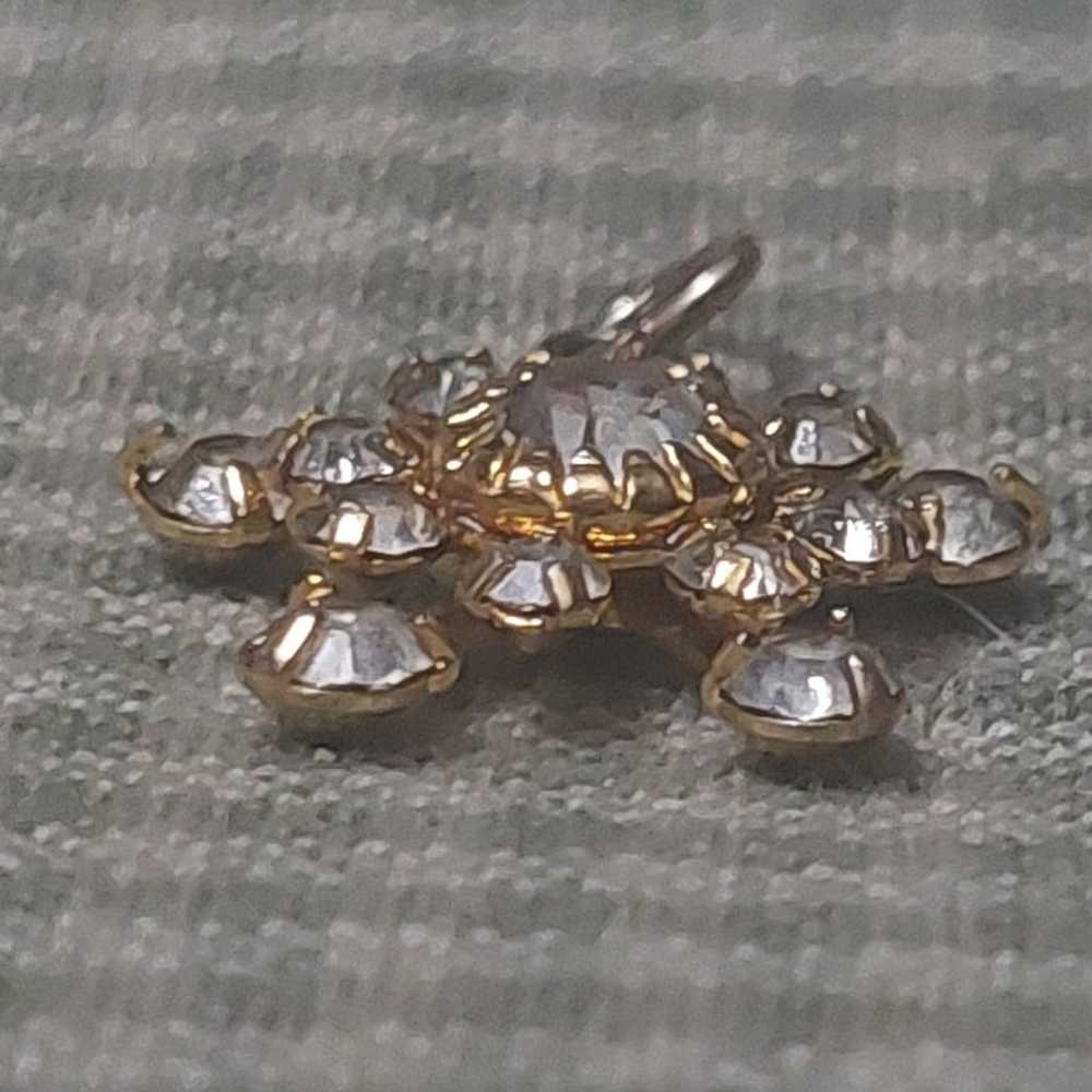 Vintage Mid Century Goldtone Spinning Star Pendan… - image 2