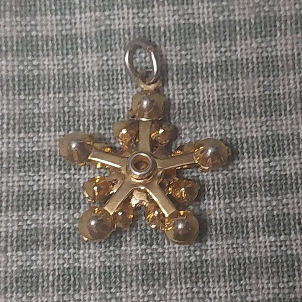 Vintage Mid Century Goldtone Spinning Star Pendan… - image 3