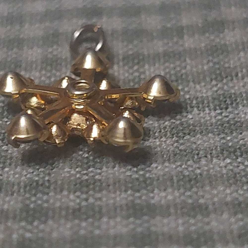 Vintage Mid Century Goldtone Spinning Star Pendan… - image 4