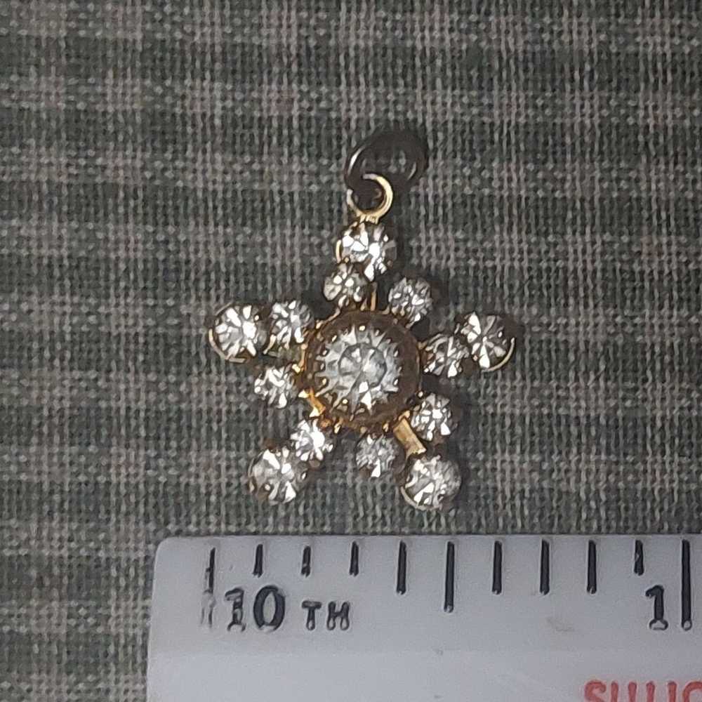 Vintage Mid Century Goldtone Spinning Star Pendan… - image 5