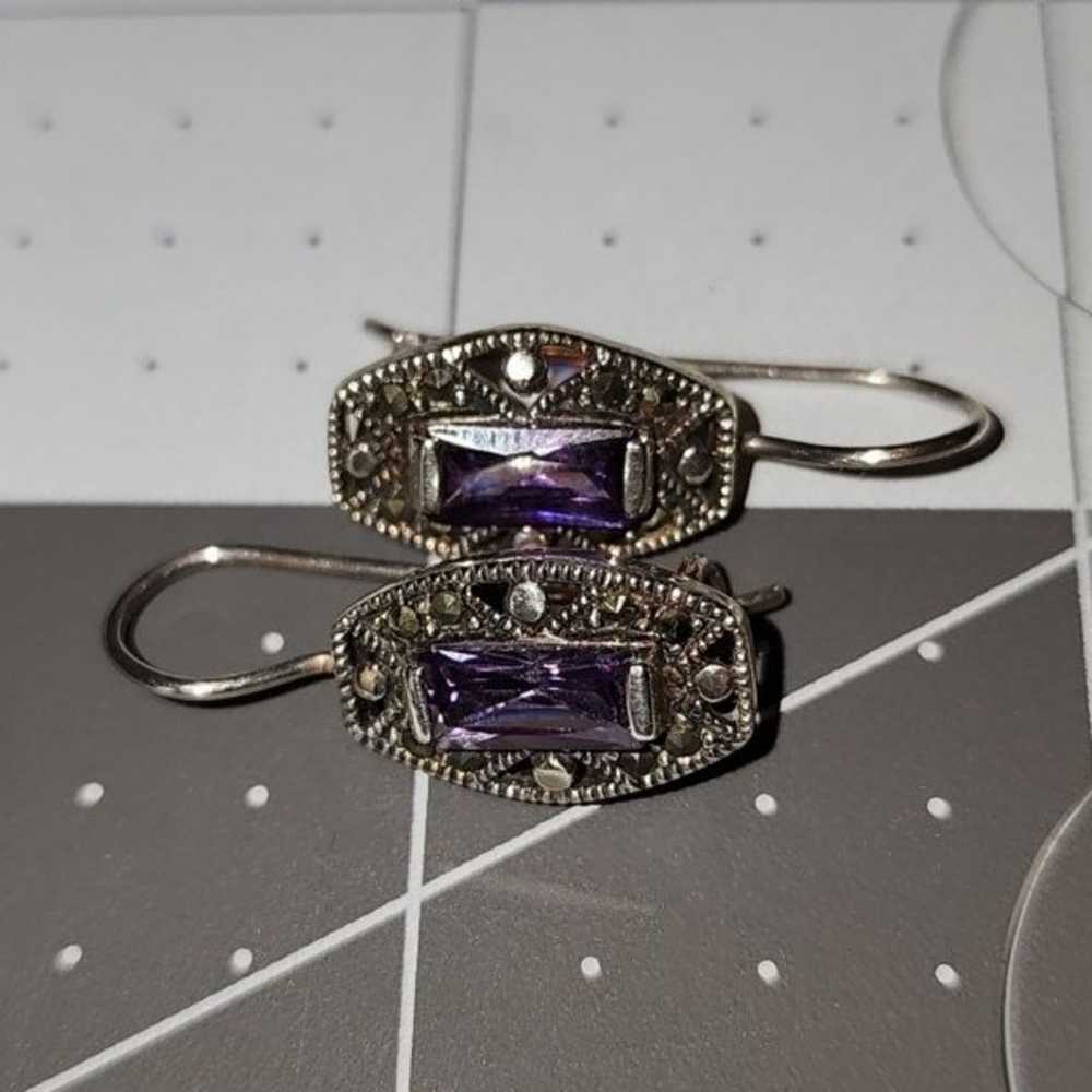 Antique 1930's Amethyst Earrings - image 1