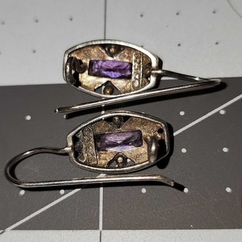 Antique 1930's Amethyst Earrings - image 2