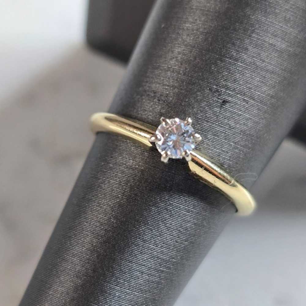 Womens Vintage Estate 14k Gold TW Diamond Engagem… - image 1