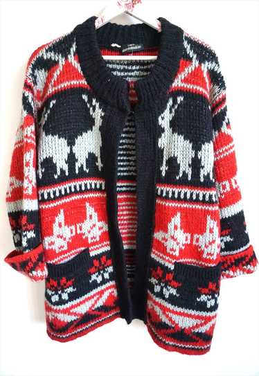 Vintage Norwegian Wool Sweater Cardigan Jumper No… - image 1