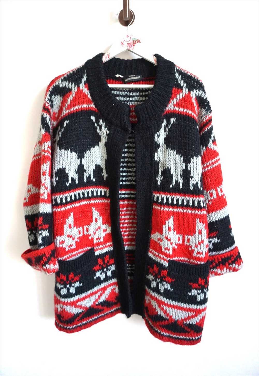 Vintage Norwegian Wool Sweater Cardigan Jumper No… - image 2