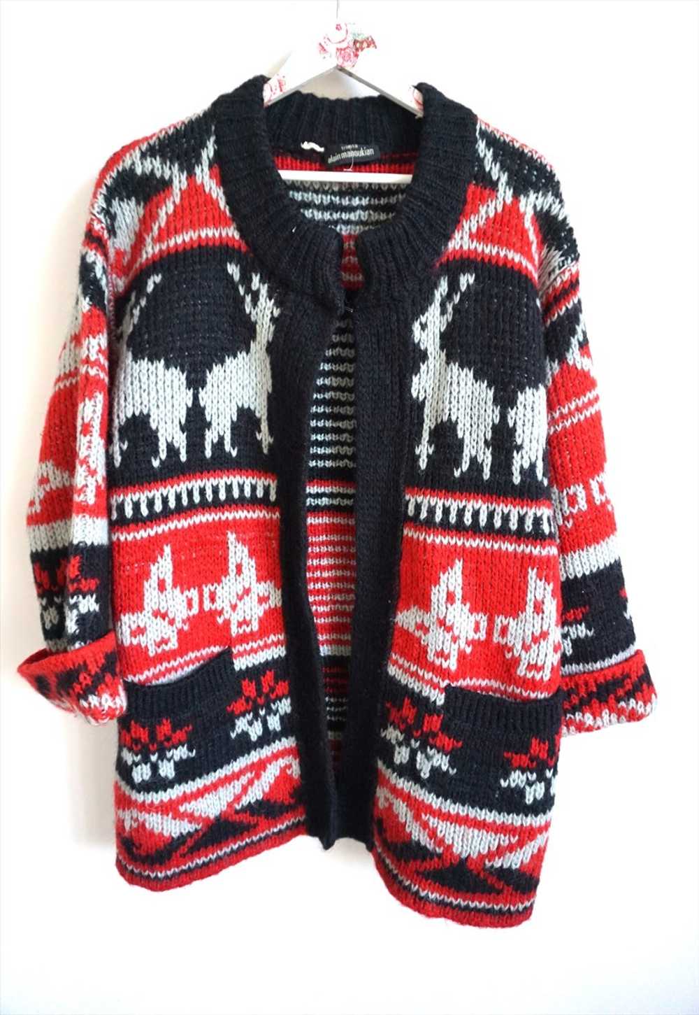 Vintage Norwegian Wool Sweater Cardigan Jumper No… - image 3