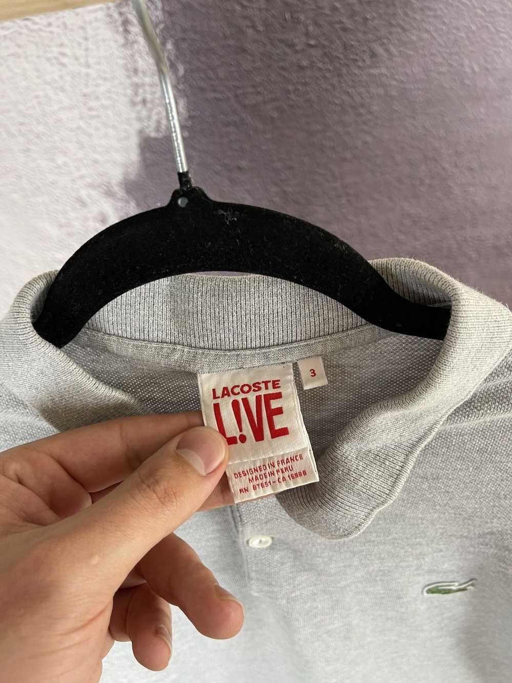 Lacoste × Streetwear Lacoste Live grey polo tee s… - image 5