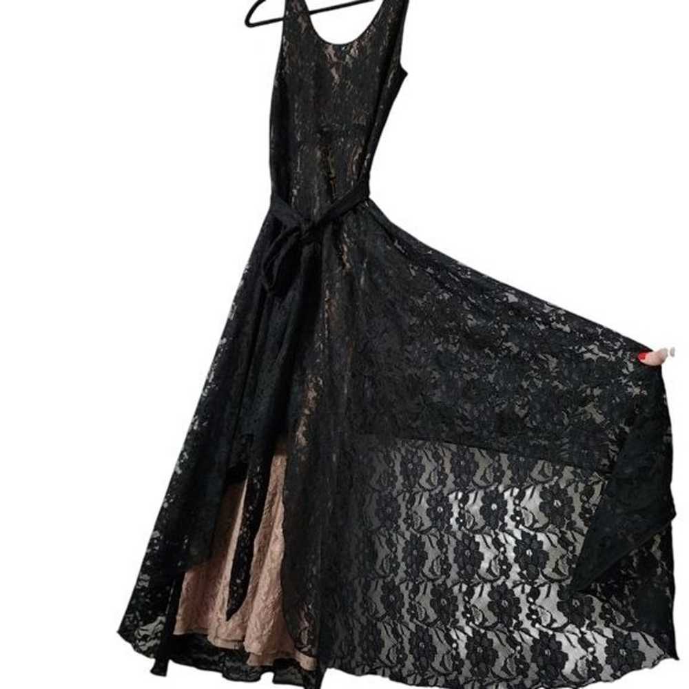 THE J. PETERMAN COMPANY Black / Tan Lace Dress Go… - image 4