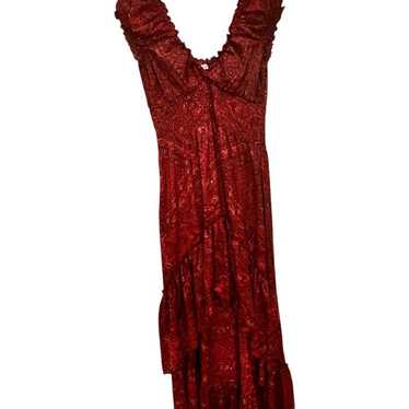 Beautiful Red burgundy  dress with a beautiful pat