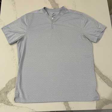 Nike Nike DriFit Textured Argyle Print Gray Polo M