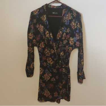 Zara Long Sleeved Floral Skort Romper Size XS