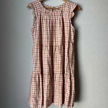 Old Navy linen plaid fall dress size small - image 1