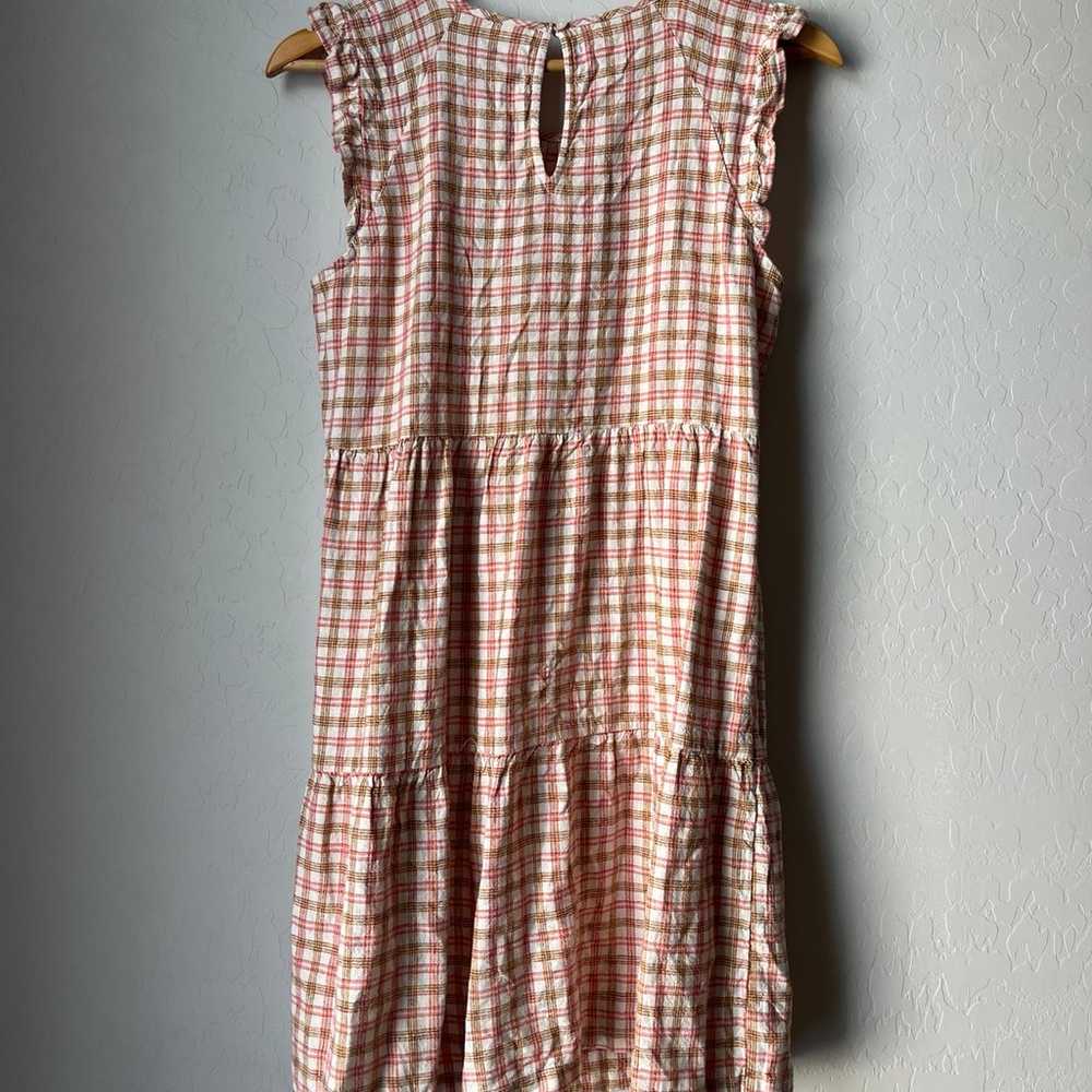 Old Navy linen plaid fall dress size small - image 2