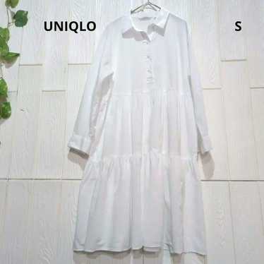 Uniqlo shirt tunic long-sleeved tiered S 100% cot… - image 1