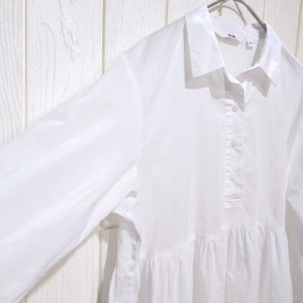 Uniqlo shirt tunic long-sleeved tiered S 100% cot… - image 4