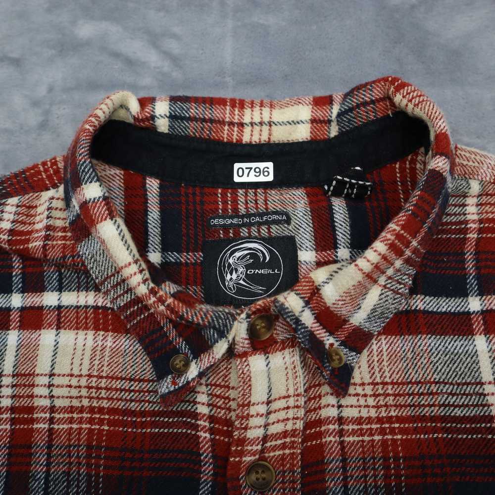 O'Neill Shirt Men XL Red Plaid Long Sleeve Button… - image 7