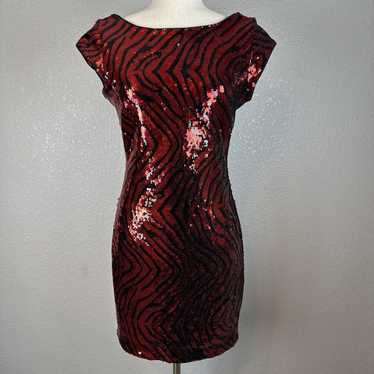 Guess Womens Vintage y2k Sequin Mini Dress 6 Red B