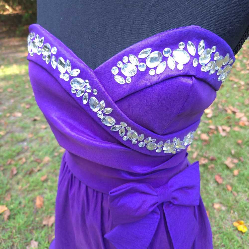 Taboo Strapless Purple Dress, Size Medium - image 3