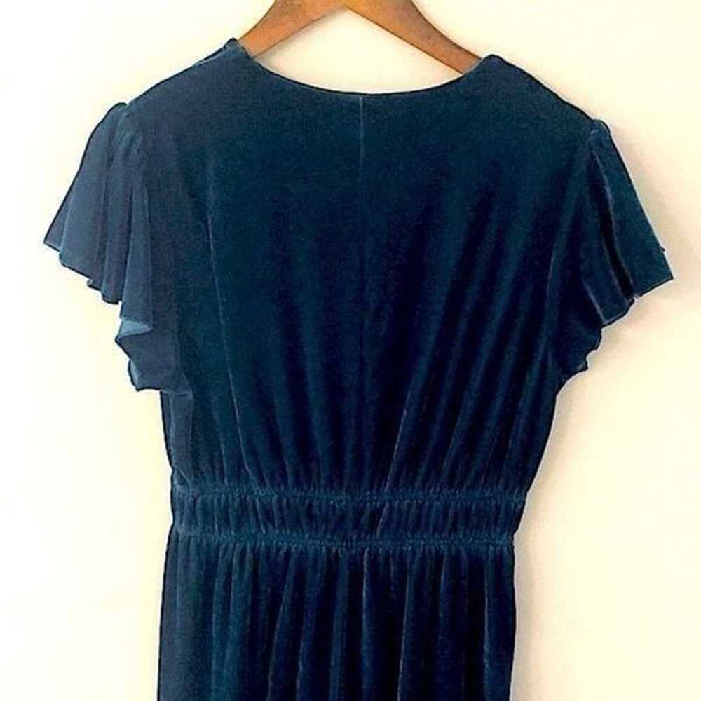 Yumi maxi dress teal velour V neck short sleeves … - image 10