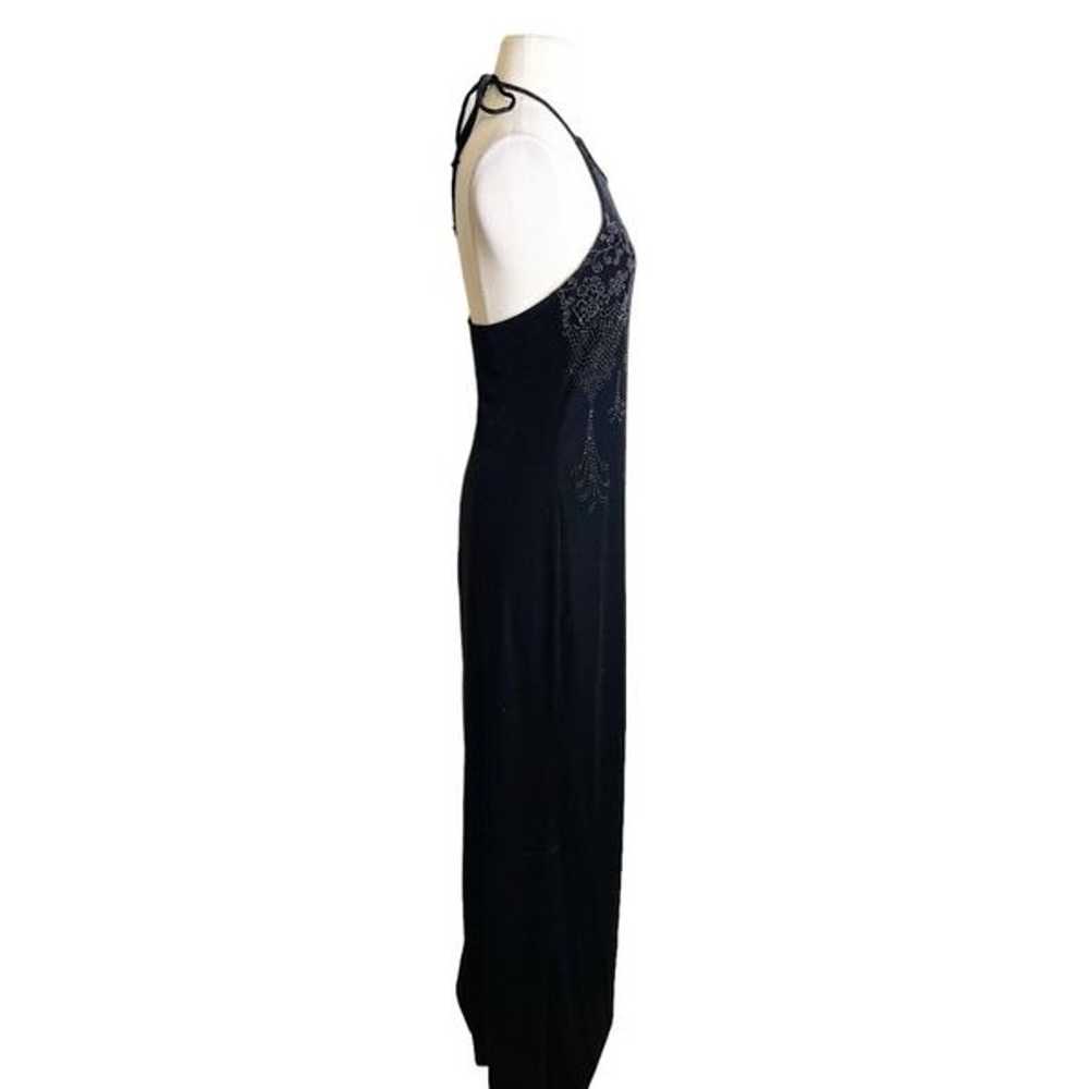 Vintage Y2K Rampage M Medium Black Velour Maxi Dr… - image 2