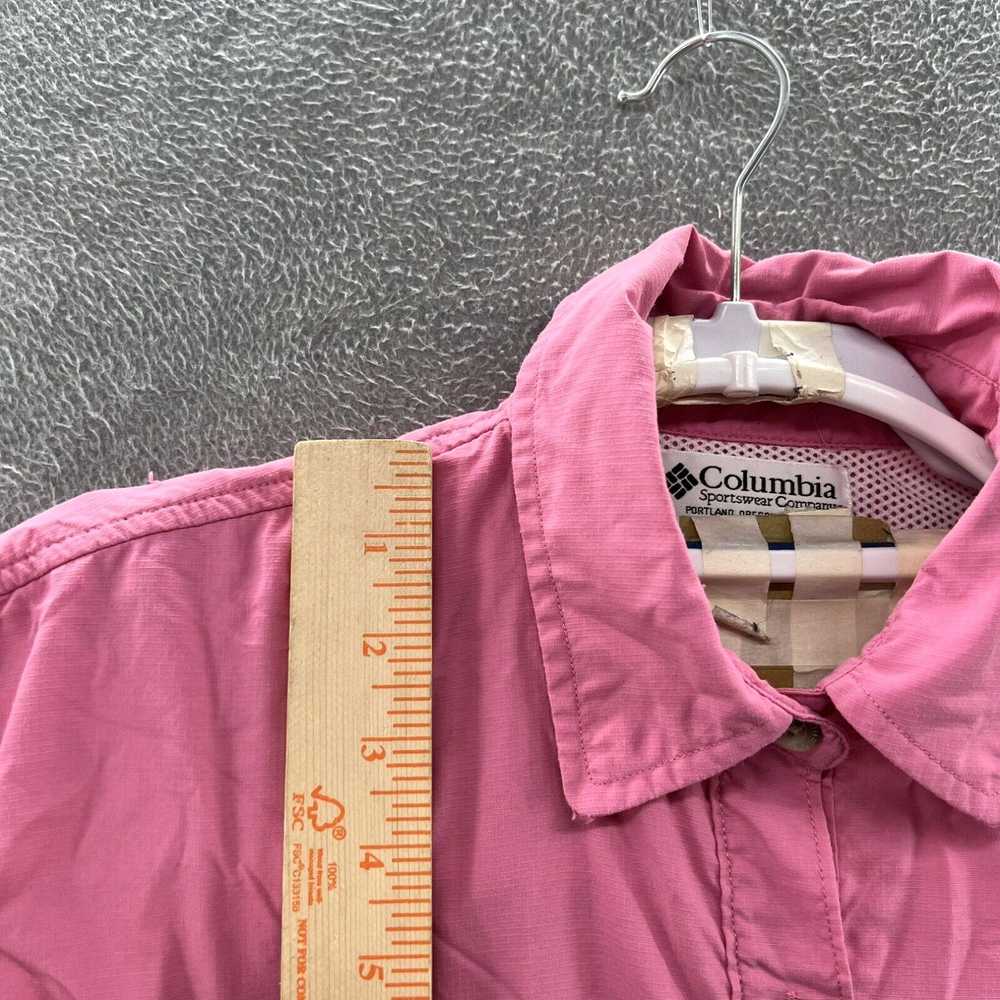 Vintage columbia Mens Size M Pink Long Sleeve But… - image 2