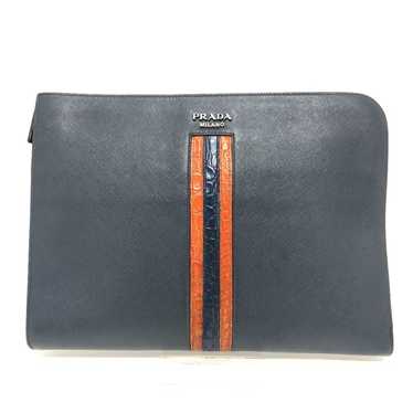 Prada PRADA 2VN003 L-shaped flat clutch bag, Saff… - image 1