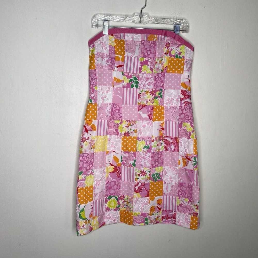 Lilly Pulitzer Vintage Pink Colorful Patchwork St… - image 3