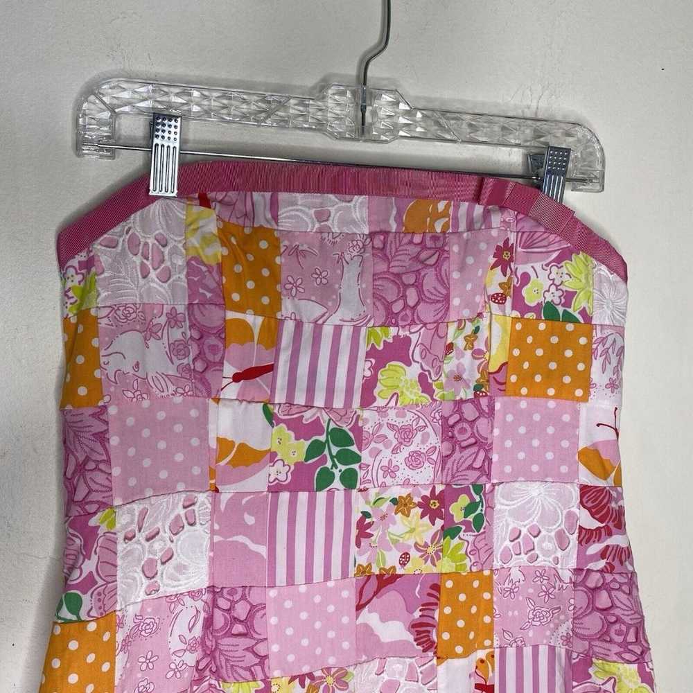 Lilly Pulitzer Vintage Pink Colorful Patchwork St… - image 4