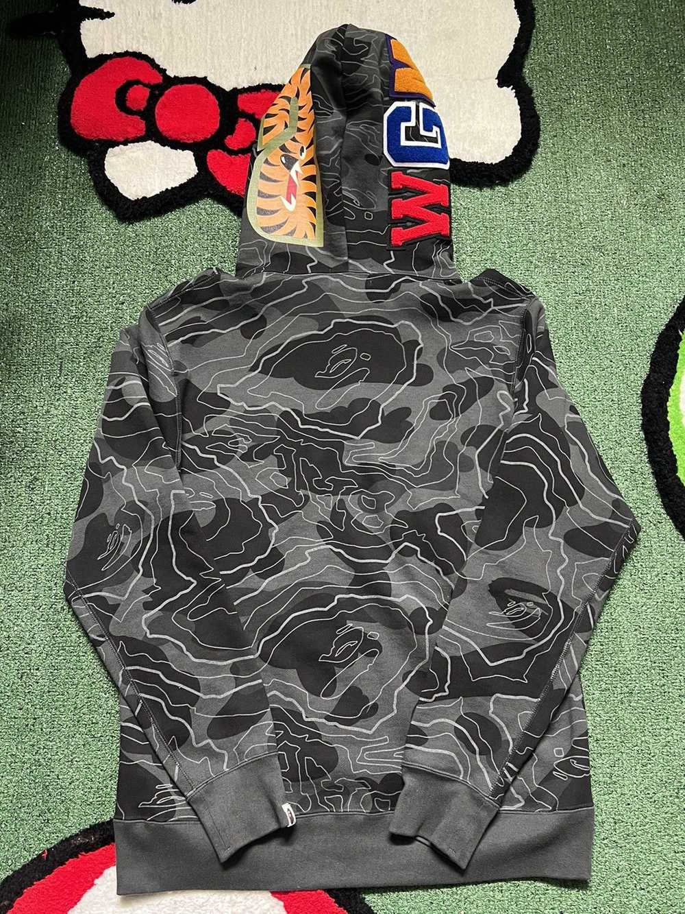 Bape Layered Line Camo Shark Full Zip Hoodie - image 2