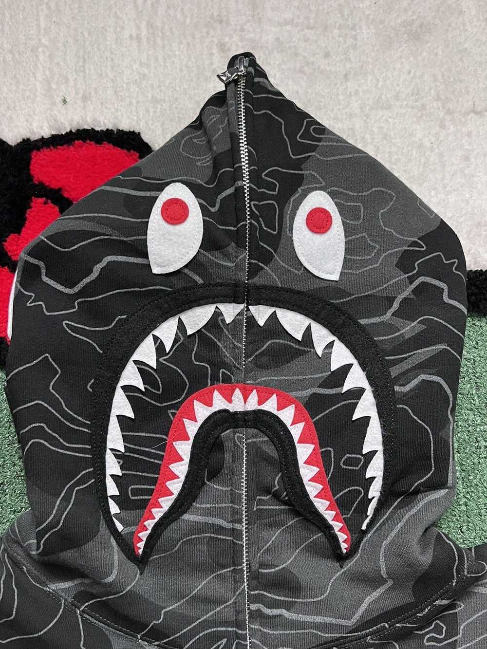 Bape Layered Line Camo Shark Full Zip Hoodie - image 3